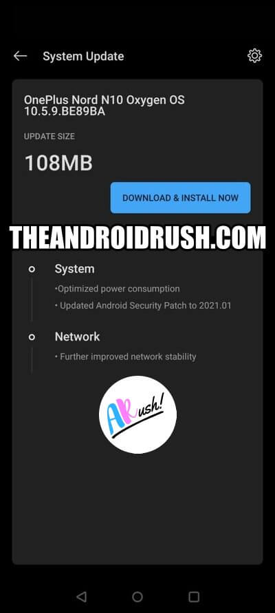 OnePlus Nord N10 OxygenOS 10.5.9 Update Screenshot - TheAndroidRush.Com
