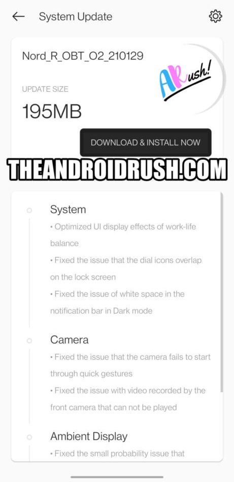 OnePlus Nord OxygenOS 11 Open Beta 3 Update Screenshot - TheAndroidRush.Com