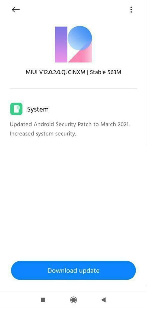 Redmi 9 Prime March 2021 Security Update Screenshot - The Android Rush