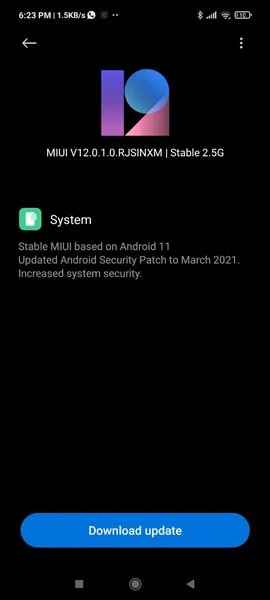 Xiaomi Mi 10i Android 11 MIUI 12 Update Screenshot - The Android Rush