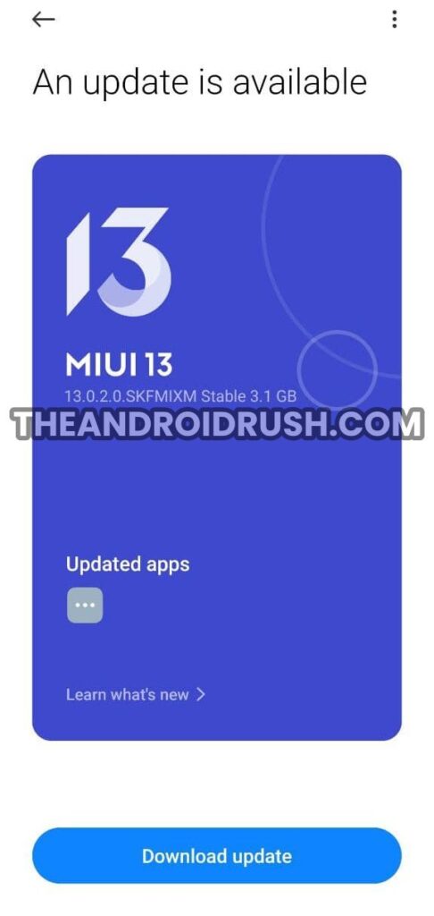 Redmi Note 10 Pro Android 12 MIUI 13 Update Screenshot - TheAndroidRush.Com