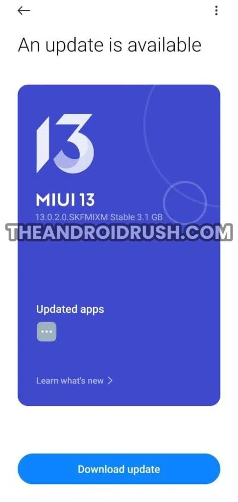 Redmi Note 10 Pro Android 12 MIUI 13 Update Screenshot - TheAndroidRush.Com