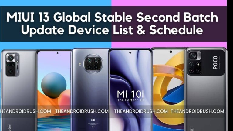 MIUI 13 Global Stable Second Batch Update Device List & Schedule - The Android Rush